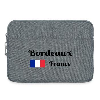 Bordeaux France- Imprimés stylés - Sacoche pour ordinateur portable 15 pouces - gris chiné - Devant