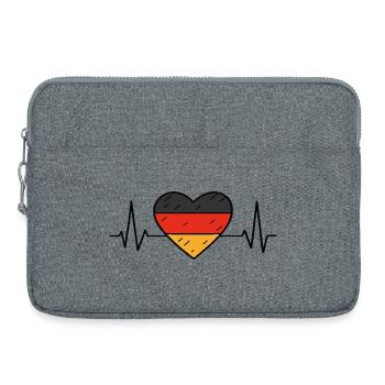 Deutschland Heartbeat Line Flagge Liebe Reisen Design - Laptoptasche 15" - Grau meliert - Vorne