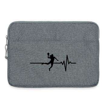 Le handball est ma vie, battement de cœur, Coupe du monde, Championnats d’Europe, DE - Sacoche pour ordinateur portable 15 pouces - gris chiné - Devant