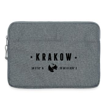Krakauer GPS-Koordinaten Globe Moderne Typografie - Laptoptasche 15" - Grau meliert - Vorne