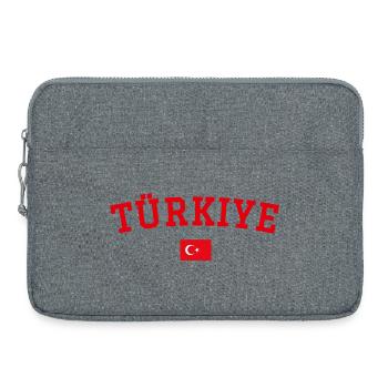 Drapeau de la Turquie en rouge - Sacoche pour ordinateur portable 15 pouces - gris chiné - Devant