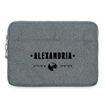 Alexandrie, Égypte, coordonnées de la planète Terre - Sacoche pour ordinateur portable 15 pouces - gris chiné - Devant