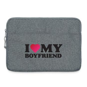 I Love My Boyfriend - Laptop bag 15" - heather grey - Front