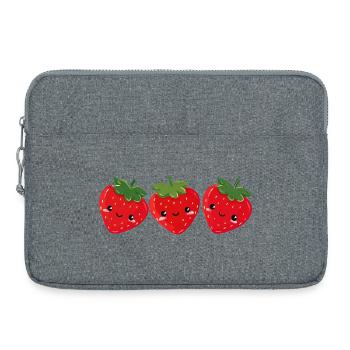 Fraises Visages Doux - Sacoche pour ordinateur portable 15 pouces - gris chiné - Devant