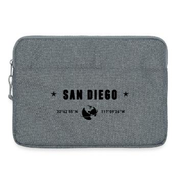 San Diego, Californie, Coordonnées de la Terre - Sacoche pour ordinateur portable 15 pouces - gris chiné - Devant
