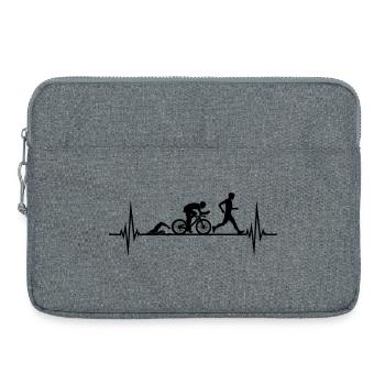 Herzschlag Sport Triathlon - Laptoptasche 15" - Grau meliert - Vorne