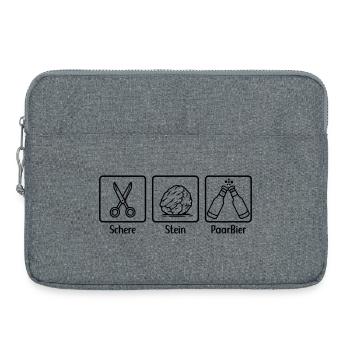 Schere Stein Papier - Paar Bier - Laptoptasche 15" - Grau meliert - Vorne