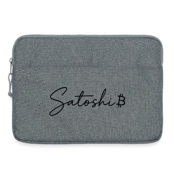 Satoshi Bitcoin Gift for Crypto Trader - Laptop bag 15" - heather grey - Front