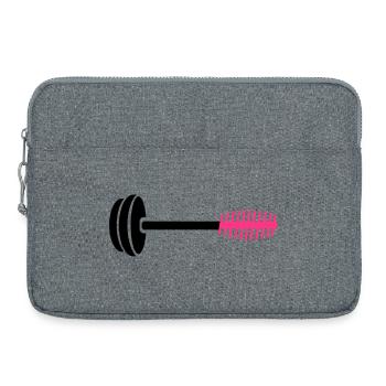 Icône de peigne rose néon - Sacoche pour ordinateur portable 15 pouces - gris chiné - Devant