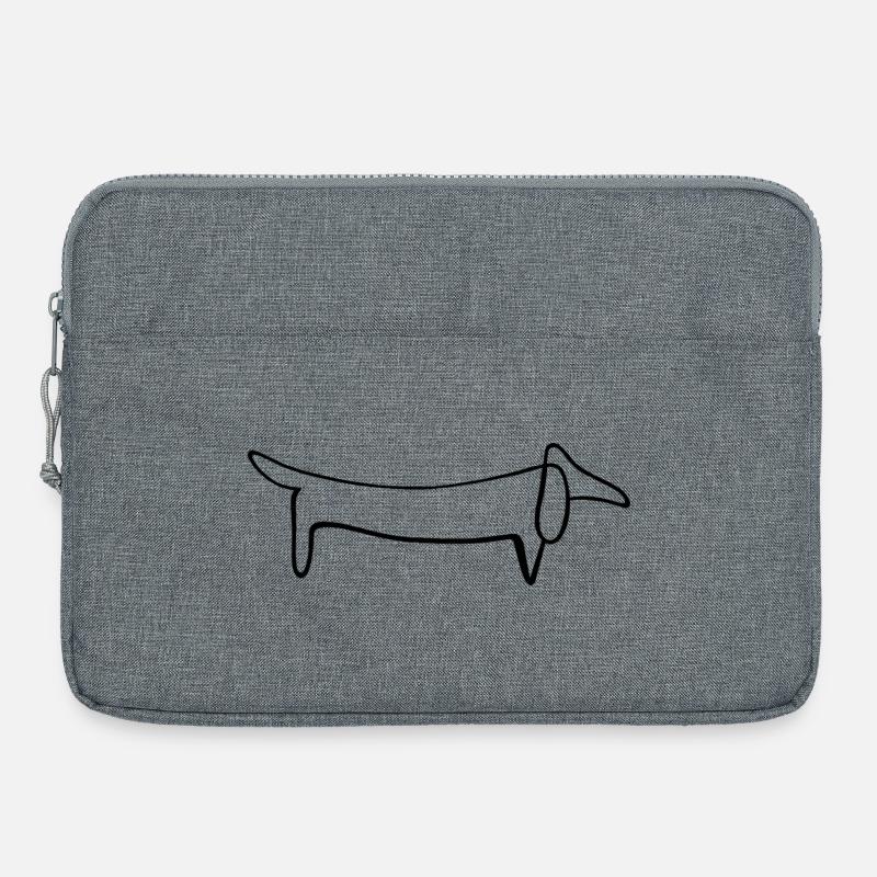 Hund - Laptoptasche 15" - Grau meliert