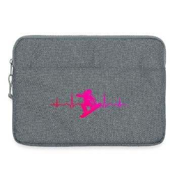 Message de snowboard clair - Sacoche pour ordinateur portable 15 pouces - gris chiné - Devant