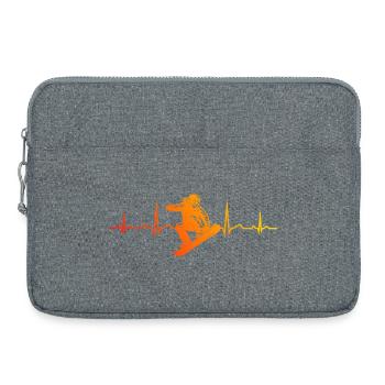 Snowboard motif with recognition value - Laptop bag 15" - heather grey - Front