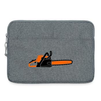  Kettensäge Motorsäge Holzfäller Waldarbeiter - Laptoptasche 15" - Grau meliert - Vorne