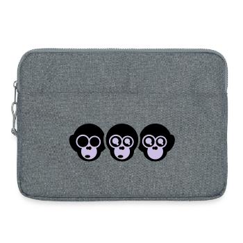 the three monkeys - Laptop bag 15" - heather grey - Front
