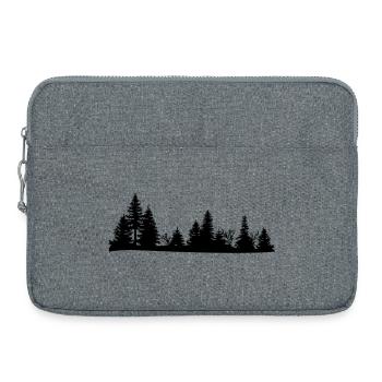 Black silhouette of a forest - Laptop bag 15" - heather grey - Front