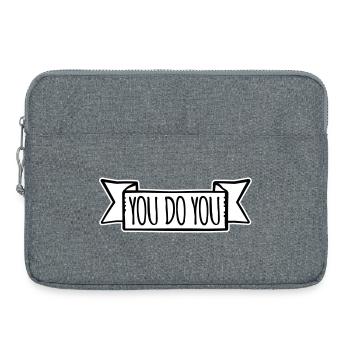 You Do You Funny Self-Confidence Freedom Logo - Laptop bag 15" - heather grey - Front