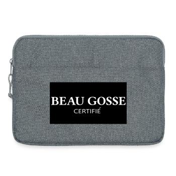 Logo beau Gosse certifié - Sacoche pour ordinateur portable 15 pouces - gris chiné - Devant