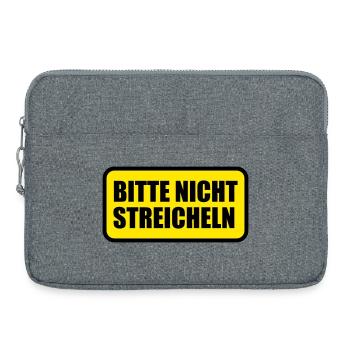 Bitte nicht streicheln - Laptoptasche 15" - Grau meliert - Vorne