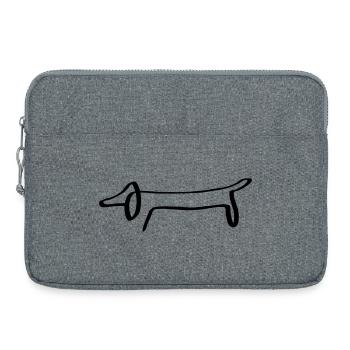 Lignes de dackel - Sacoche pour ordinateur portable 15 pouces - gris chiné - Devant