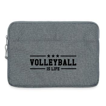 Volleyball is life - Sacoche pour ordinateur portable 15 pouces - gris chiné - Devant