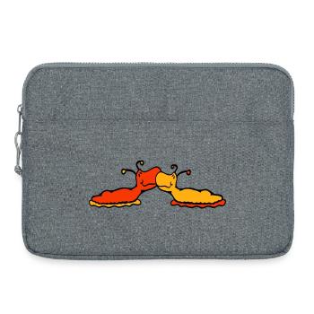 2 snails kiss two slugs couple love - Laptop bag 15" - heather grey - Front