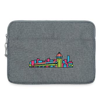 Artographie linéaire du pont de la chapelle de la Skyline de Lucerne City - Sacoche pour ordinateur portable 15 pouces - gris chiné - Devant
