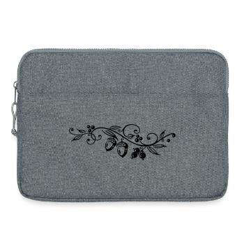 Eicheln Eichenblätter Herbst Wandern - Laptoptasche 15" - Grau meliert - Vorne