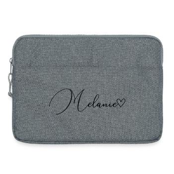Mélanie Nom Prénom Fille - Sacoche pour ordinateur portable 15 pouces - gris chiné - Devant