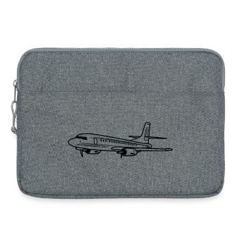 Flugzeug Zeichnung - Laptoptasche 15" - Grau meliert - Vorne