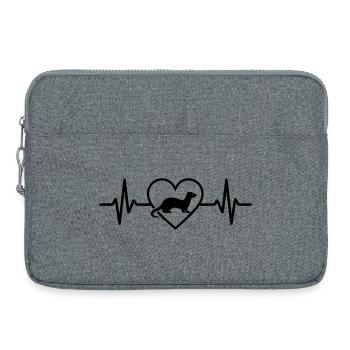 Cœur de furet - Sacoche pour ordinateur portable 15 pouces - gris chiné - Devant