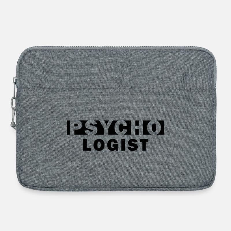 Psycho Logist – Cadeau de conception de fautes de frappe - Sacoche pour ordinateur portable 15 pouces - gris chiné