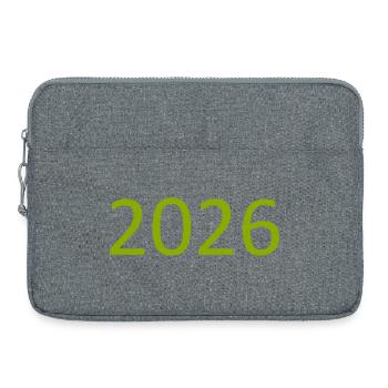 2026 Green Birthday Anniversary Template Design - Laptop bag 15" - heather grey - Front