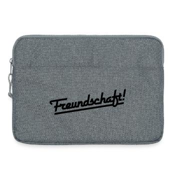 Freundschaft Schriftzug (Farbe änderbar) - Laptoptasche 15" - Grau meliert - Vorne