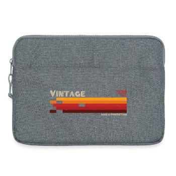 Vintage Rayures Années 70 Rétro - Sacoche pour ordinateur portable 15 pouces - gris chiné - Devant