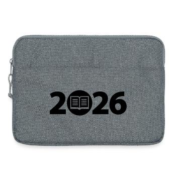 Buch 2026, Ausbildung 2026, Bücherei 2026 - Laptoptasche 15" - Grau meliert - Vorne