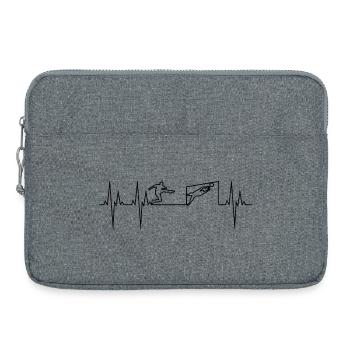 Football electrocardiogram ECG - Laptop bag 15" - heather grey - Front