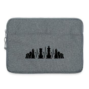 Schachfiguren Schachspieler Herzschlag Puls Team - Laptoptasche 15" - Grau meliert - Vorne