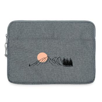 Dessin au trait de l’horizon pêche - Sacoche pour ordinateur portable 15 pouces - gris chiné - Devant
