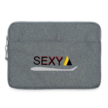 Sexy Typo Yellow Accent - Laptop bag 15" - heather grey - Front