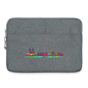 Lyon City Skyline Basilica Moderne Linienkunst - Laptoptasche 15" - Grau meliert - Vorne