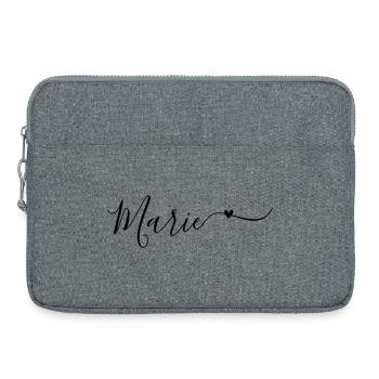 Marie Surname First Name Decorative - Laptop bag 15" - heather grey - Front