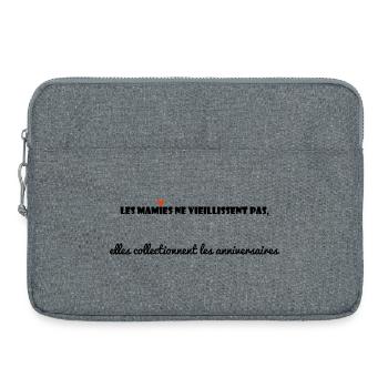 GRANNY. MAMMA. GRANDMOTHER. MOTHER'S DAY. - Laptop bag 15" - heather grey - Front