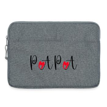 Fête des Pères Papa Amour avec Cœurs Tendres Dad - Sacoche pour ordinateur portable 15 pouces - gris chiné - Devant