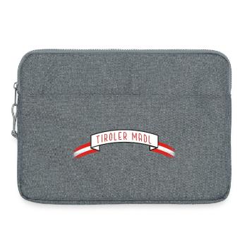 Tiroler Madl, Banderole mit Austria-Flagge - Laptoptasche 15" - Grau meliert - Vorne