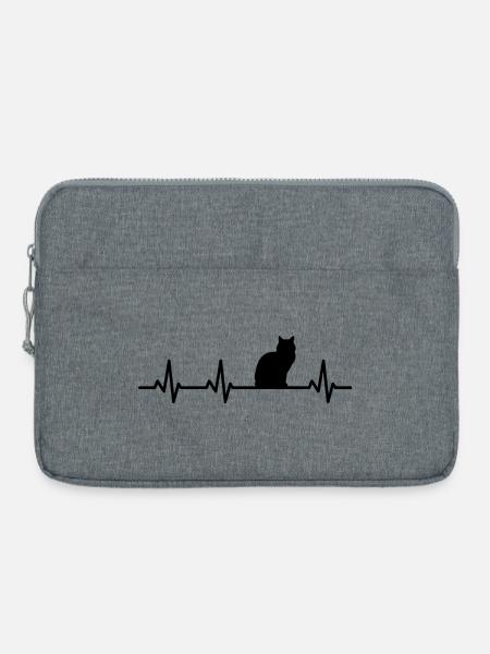 Katzen Pulsschlag - Laptoptasche 15" - Grau meliert