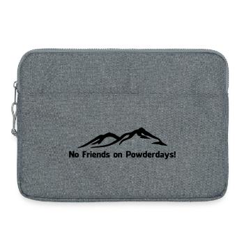 No friends on Powderdays - Laptoptasche 15" - Grau meliert - Vorne