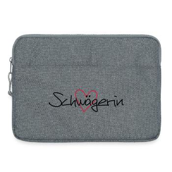 Bachelor party cadeau cœur de soeur - Sacoche pour ordinateur portable 15 pouces - gris chiné - Devant