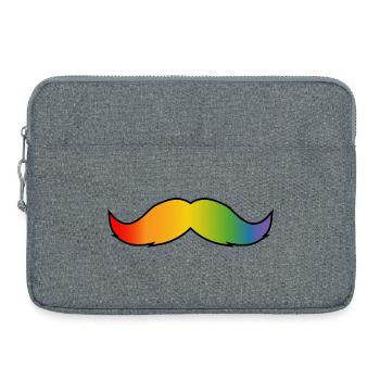 Regenbogen Bart queer schwarz - Laptoptasche 15" - Grau meliert - Vorne