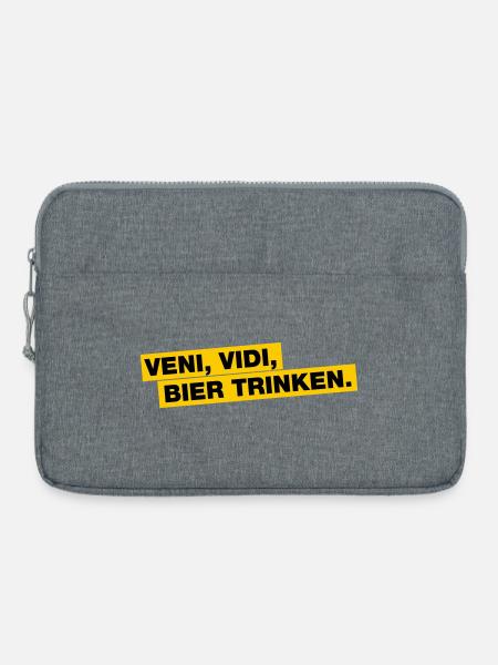 Veni, Vidi, Bier trinken - Laptoptasche 15" - Grau meliert