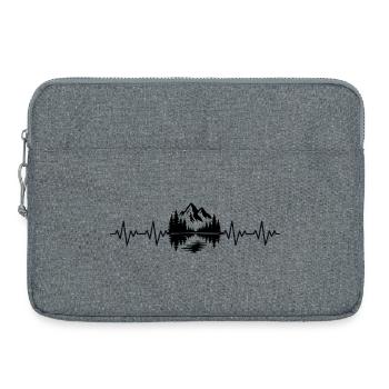 ECG de montagne battement cardiaque - Sacoche pour ordinateur portable 15 pouces - gris chiné - Devant